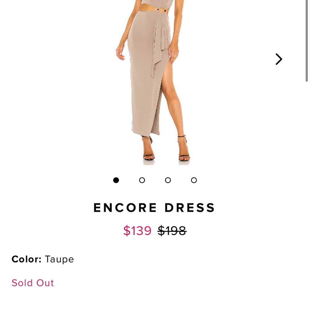 Lovers + Friends Encore Dress, Tan Sleeveless Sheath Maxi Dress - Picture 4 of 6